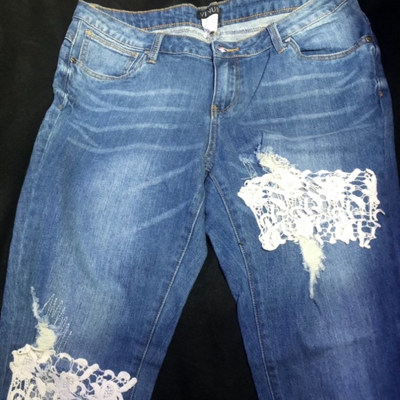 Venus Woman’s Crochet Patch Jeans - Picture 2 of 6